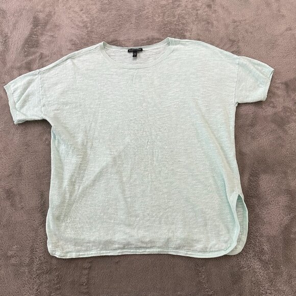 Eileen Fisher Tops - Eileen Fisher Linen Cotton Oversized Tee Shirt SMALL Mint Green